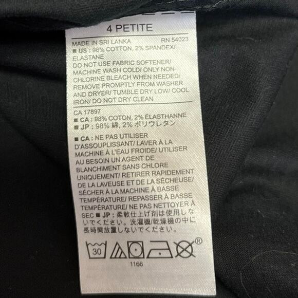 Banana Republic Black Tailored Button Down Long Sleeve Collar Shirt Blouse Top 4 - Picture 5 of 5